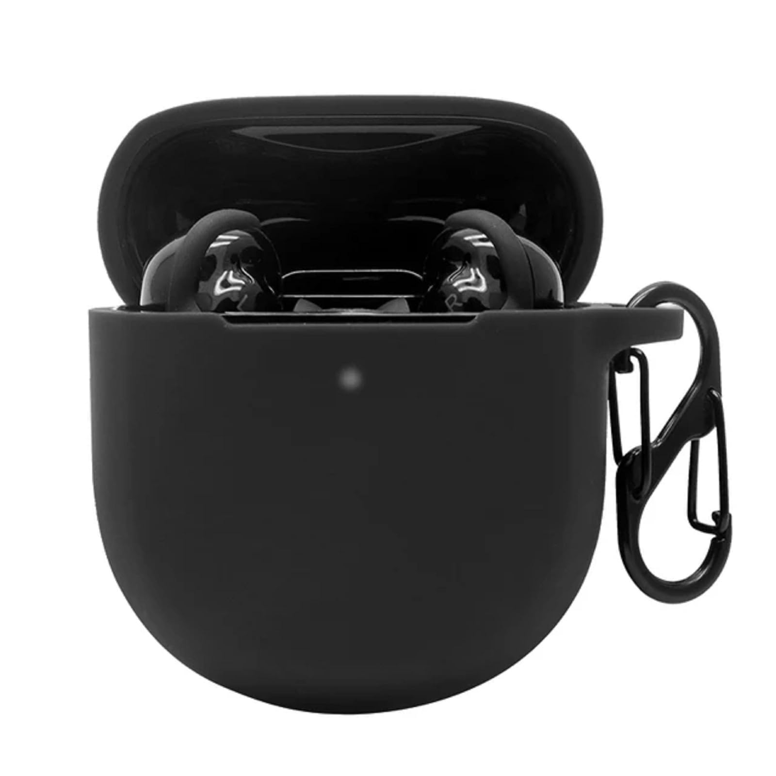 Case for Bose QuietComfort Earbuds II 2022/QuietComfort Ultra 2023 with Carabiner,Anti-Scratch Premium Soft Silicone Full Protective Case,Shockproof Ultra Slim Headphone Protective Case,Blue