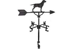 Montague Metal Products 32-Inch Weathervane with Satin Black Retriever Ornament