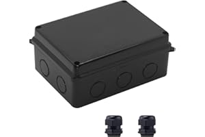 LUSUMTLY Electrical Box, Outdoor Waterproof Box IP65 Junction Box with Reserved Holes,ABS Plastic Project Box Power Cord Enclosure Black 5.9 x 4.3 x 2.8 inch(150x110x70mm)