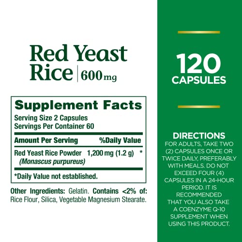 Nature's Bounty Red Yeast Rice Pills and Herbal Health Supplement
