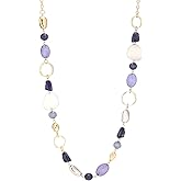 Dazylleco Long Gold Boho Necklaces for Women Beaded Statement Chain Long Necklace Gold Costume Jewelry Birthday Gifts for Her