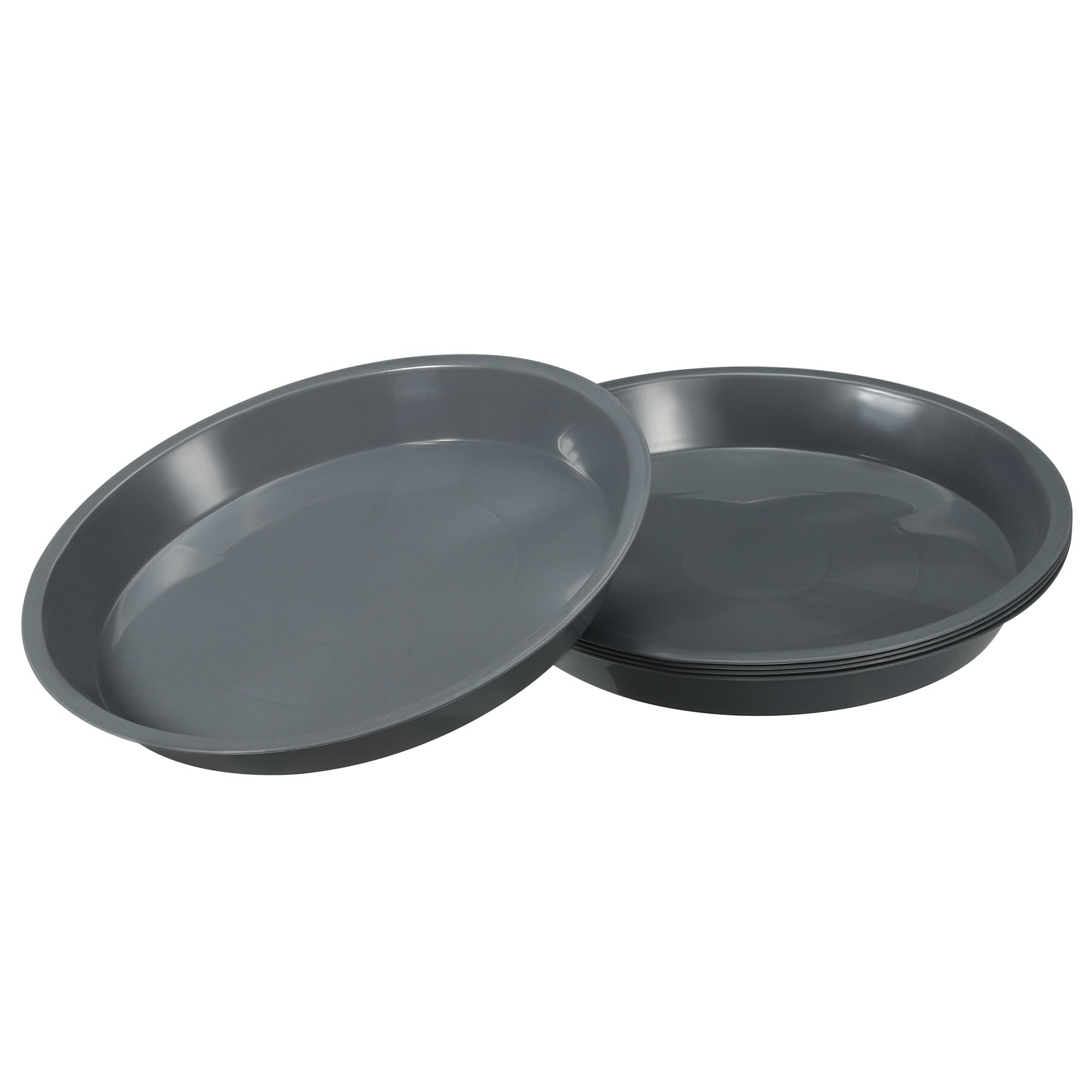 M METERXITY 5 Pack Planter Saucers - Plastic Plant Tray Flowerpot Drip Trays Round Apply to Outdoor/Garden (8.7 Inch/ 22cm, Grey)