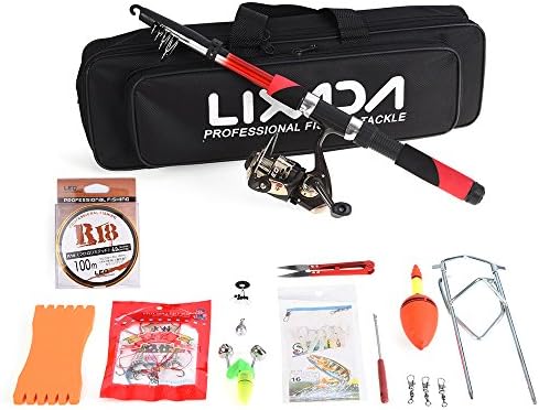 amazon travel fishing pole Rod Combo - Telescopic Fishing Rod with Spinning Reel and Fishing Line - Portable Full Set for Fishing ensuring smooth and reliable performance Sea Fishing Travel Fishing Gear