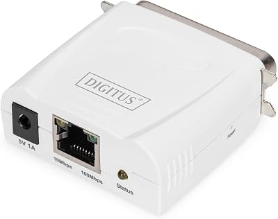 DIGITUS Fast Ethernet Print Server DN-13001-1 White LAN Network Printer Adapter