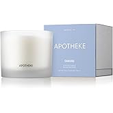Apotheke 3-Wick Scented Candles for Home, Canvas - 26 oz Soy Wax Jar Candle Gift for Women - Long-Lasting Fragrance with Perfume-Grade Essential Oils - White Musk, Dew Drops & Lily of The Valley