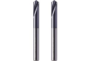 BestParts High Performance 2Pcs Solid Carbide Spotting Drill - AlTiN Coated, 120 Degree, 2 Flute, 1/4" Shank Diameter, 3/4" Flute Length, 2-1/2" Overall Length