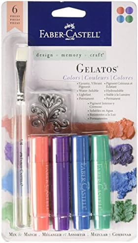 Faber-Castell 4-Color Metallic Gelato Sticks W/Brush/Clear Stamp