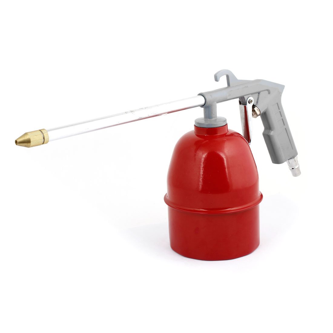 Sourcingmap Red Metal Body Gray Head 8.9" Long Nozzle Air Pressure Feed Grease Gun