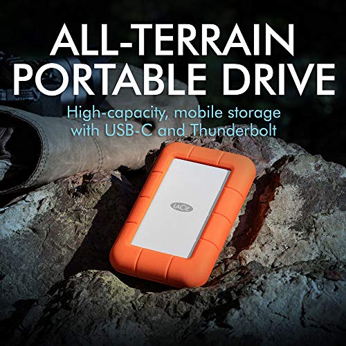 LaCie Rugged Thunderbolt USB-C 2TB Portable External Hard Drive