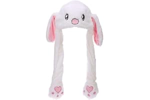 Eutuxia Animal Hat Moving Ears Cute Cartoon Character Doll Plush Moveable Cap