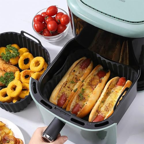 Rantuia 7PCS Silicona para Freidora de Aire, Reutilizable Moldes Accesorios para Freidora de Aire, 4 Moldes de Silicona para Freidora de Aire, Brocha de Silicona para Aceite, Guantes de Silicona