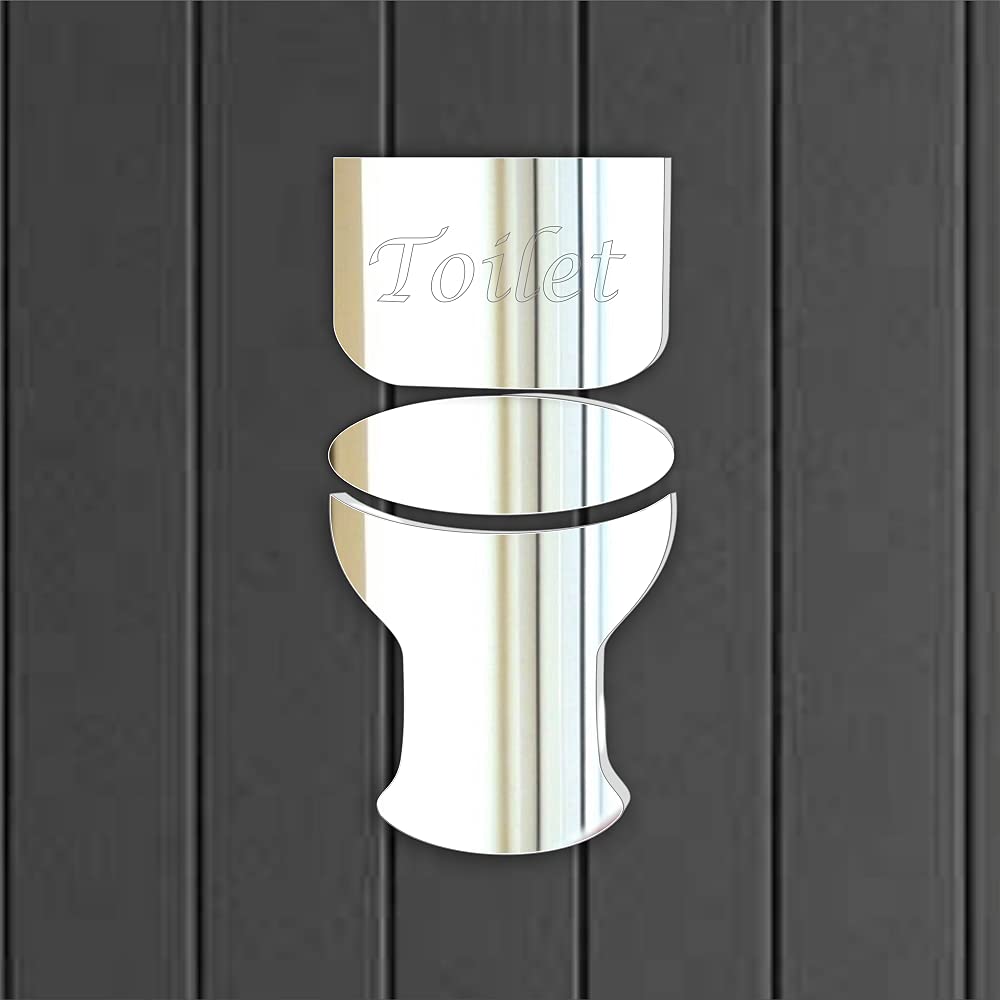 Mirrors-Interiors TOILET Decorative PLAQUE/SIGN Bespoke Acrylic Mirror Plaque