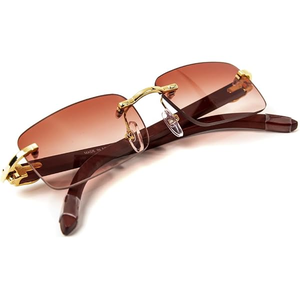 Amazon.com: Street Knitted Square Rimless Gold Frame  display picture 1