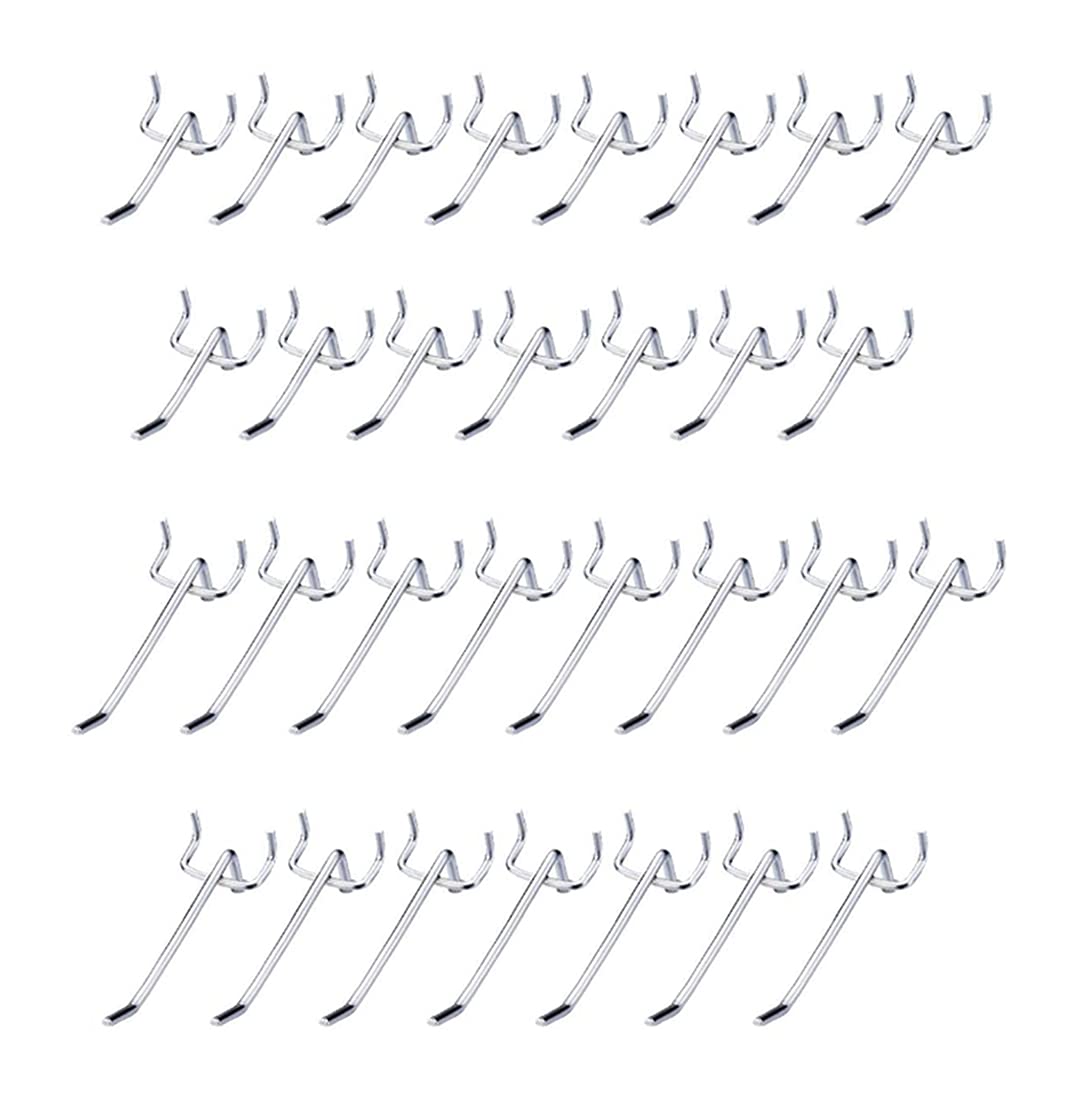 Zimjoy 30Pcs pegboard Hooks,Metal Pegboard Hooks,Shelving Peg, for Wall Retail Display Store Supermarket,Length 5 cm（1.97 inch and 10 cm(3.94 inch)