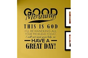 SLAP-ART Good Morning This Is God I'll Be Handling All Your Problems Today Vinyl Wall Decals Quotes Sayings Words Art Decor Lettering Vinyl Wall Art Inspirational Uplifting