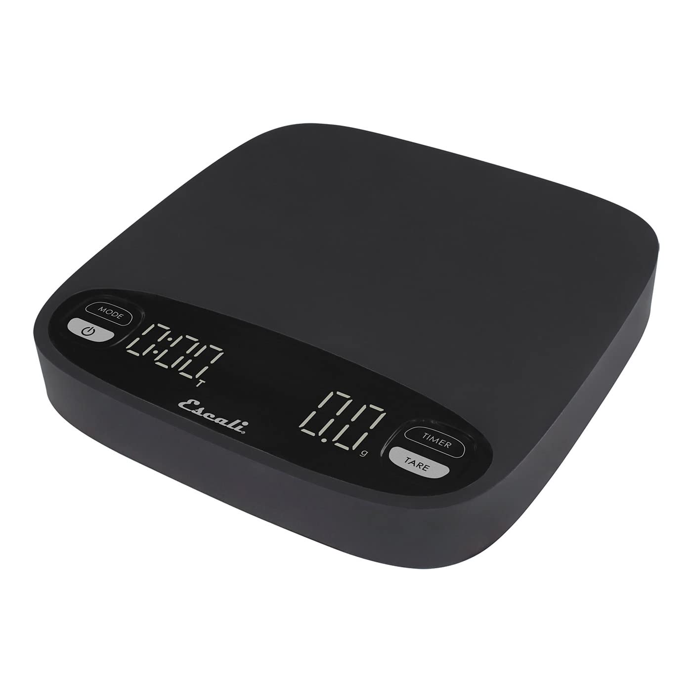 Escali Versi Coffee Scale with Timer, Weigh up to 6.6 lbs / 3,000 Grams, Rechargeable - Black, Standard