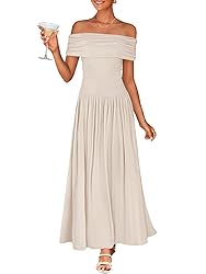 ZESICA Women's Off The Shoulder Maxi Dress 2025