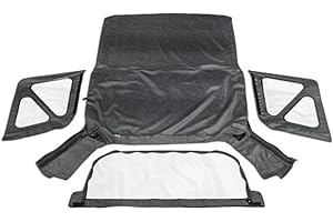 RAMPAGE PRODUCTS Rampage Factory Replacement Soft Top | Vinyl, Black Denim with Clear Windows | 98815 | Fits 1995 - 1998 Suzuki Sidekick/Geo Tracker