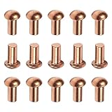 Aicosineg 50pcs 0.39" Length Copper Solid Rivets M5