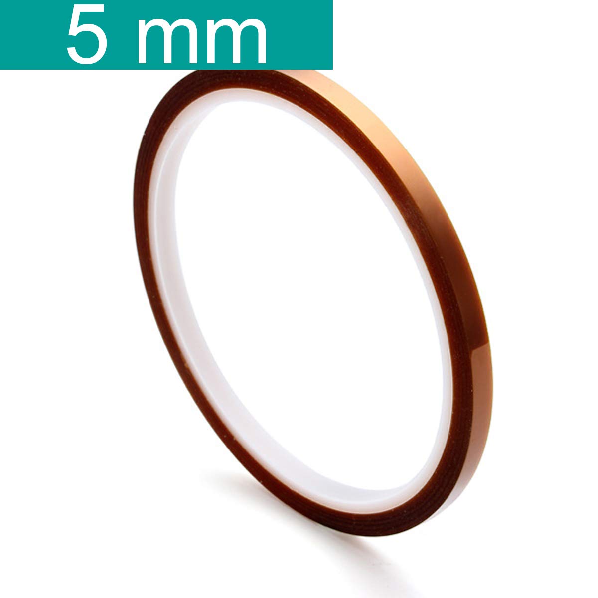 Youmile 5 Size 5mm 10mm 20mm 30mm 50mm 30m/100ft BGA High Temperature Film Heat Resistant Polyimide Kapton Tape Gold Resisting Sticky