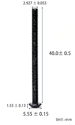 iexcell 50 Pcs M3 x 40 Thread Pitch 0.5 mm Alloy