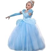 SNDSHOP Cinderella Princess Dress Costume for Toddler Girls Halloween 2-11T