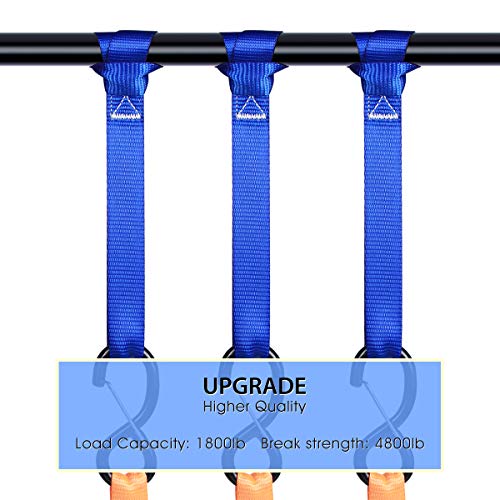 8-Pack 1x12 Inch Soft Loop Tie-Down Straps - 3000 Lb Strength For Motorcycles & ATVs