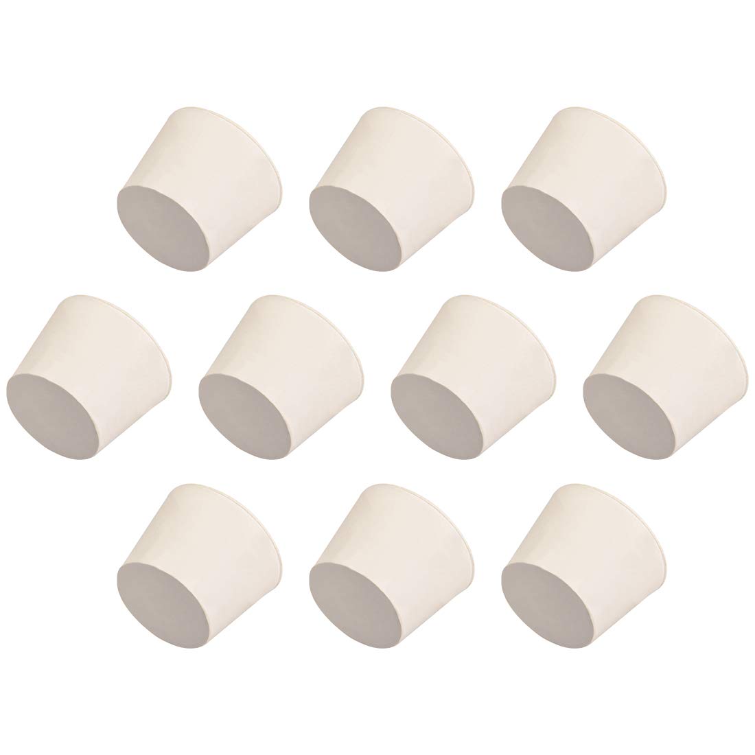 uxcell White Tapered Shaped Solid Rubber Stopper for Lab Tube Stopper Size 9 10pcs
