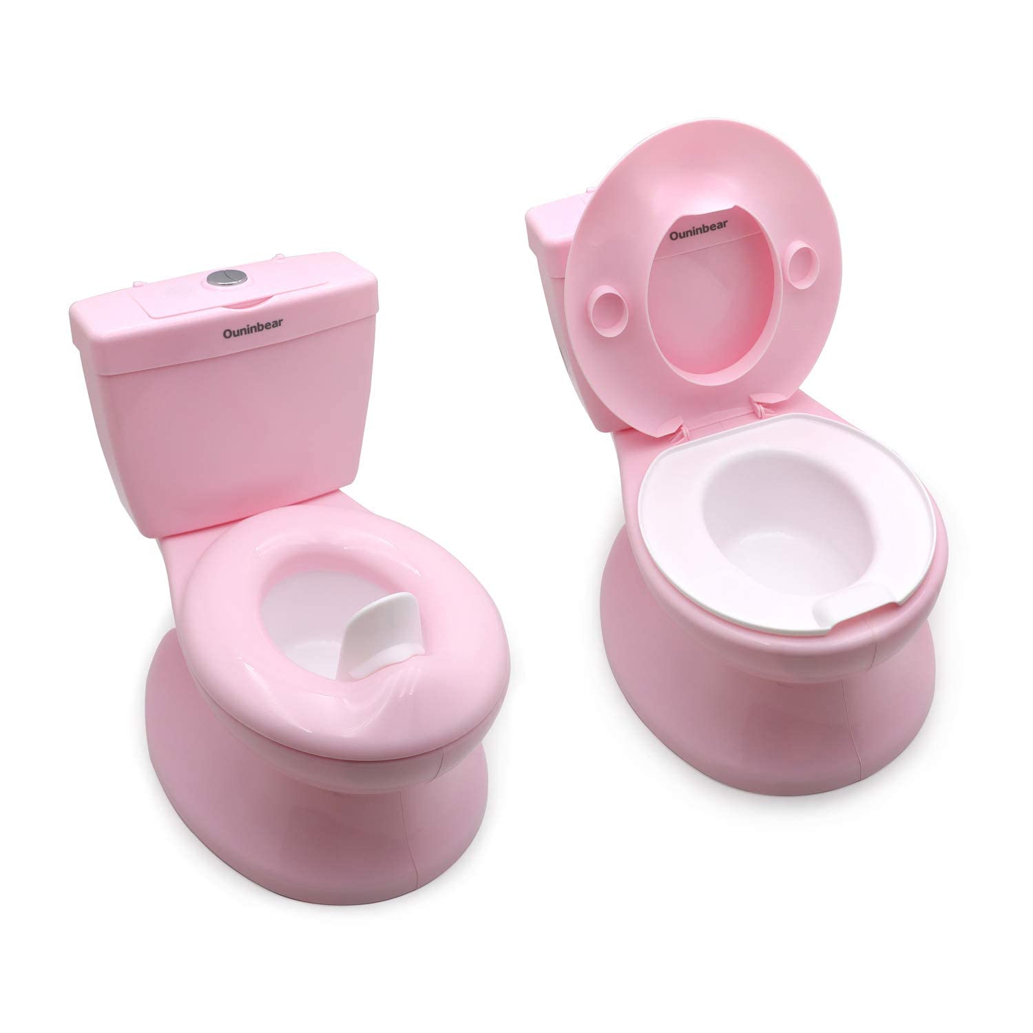 HTTMT- Classic Portable Pink Realistic Toddler Potty Training Toilet w/Flushing Sound Baby Chair Seat Kid [P/N: ET-BABY004-PINK]