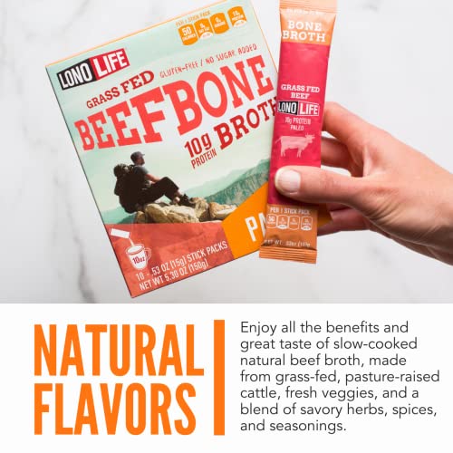 LonoLife Beef Bone Broth Sticks 10g Collagen Protein GrassFed