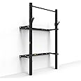 EAS1SOOPE Foldable Power Rack Wall Mounted Squat Rack for Garage Home Gym, Wall Mount Weight Rack with Pull Up Bar for Bench Press and Squats