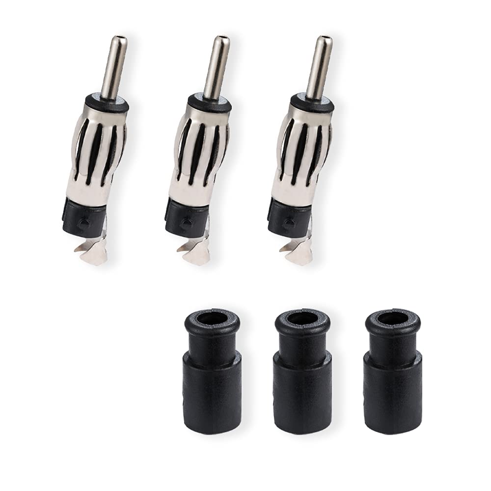 Vecys DIN Plug Sodering RG58 FM/AM Car Radio Antenna Connection DIN Plug Lantern Adapter 3 Pieces for Cable RG58 DAB + FM/AM Digital Radio