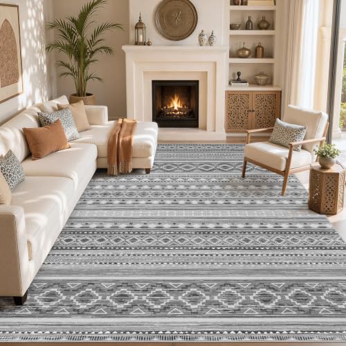 Cotiled Boho Area Rug Beige Grey