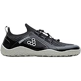Vivobarefoot Primus Trail Knit FG, Womens Breathable Off-Road Shoe with Barefoot Firm Ground Sole, Obsidian/Pelican, 10