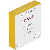 stonylab Qualitative Filter Paper, 100 Packs Slow Flow Rate Cellulose Filter Paper Circles with 10 Micron Particle Retention, 94 mm Diameter