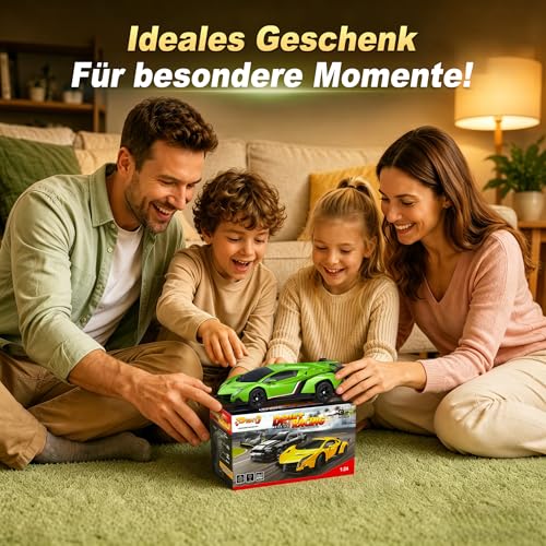 Lamborghini Remote Controlled Car from 6-12 Years, 1:24 RC Drift Car with 2 Rechargeable Batteries and 2 Sets of Interchangeable Tyres 25 km/h, Toy Gifts for Boys from 6 7 8 9 10 11 12 Years