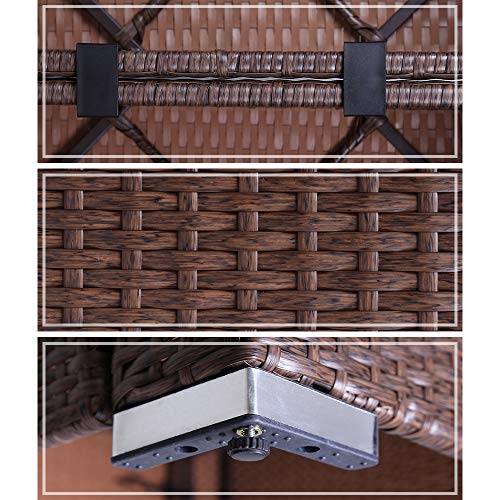 Patio Furniture Corner Sofa Outdoor Loveseat, 2 Piece Wicker Rattan