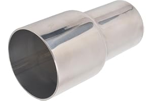 BATONECO ID 1.5 Inch to ID 2 Inch Exhaust Pipe to Component Pipe Adapter Reducer 1.5'' ID to 2'' ID Polished Stainless Steel 4" Overall Length