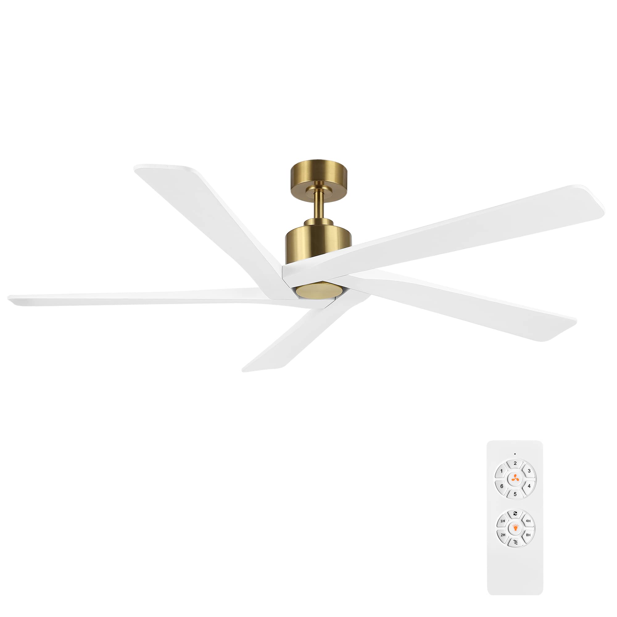 WINGBO 54 Inch DC Ceiling Fan without Lights, 5