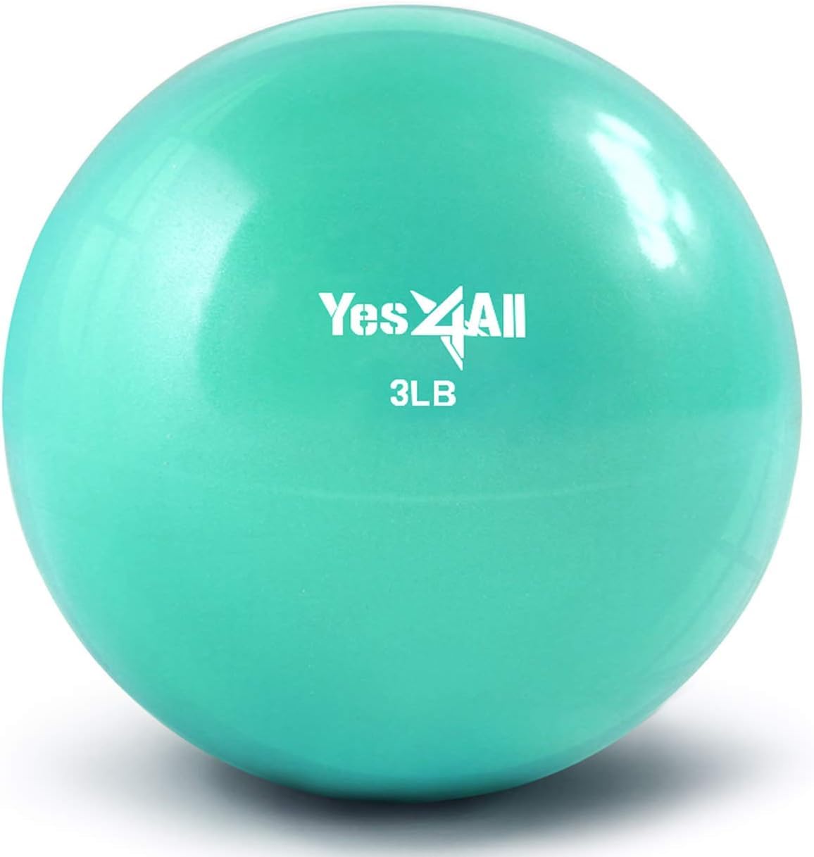 Yes4All B0AL Soft Weighted Medicine Toning Ball Mint 1.3 kg Single for Pilates, Yoga and Fitness