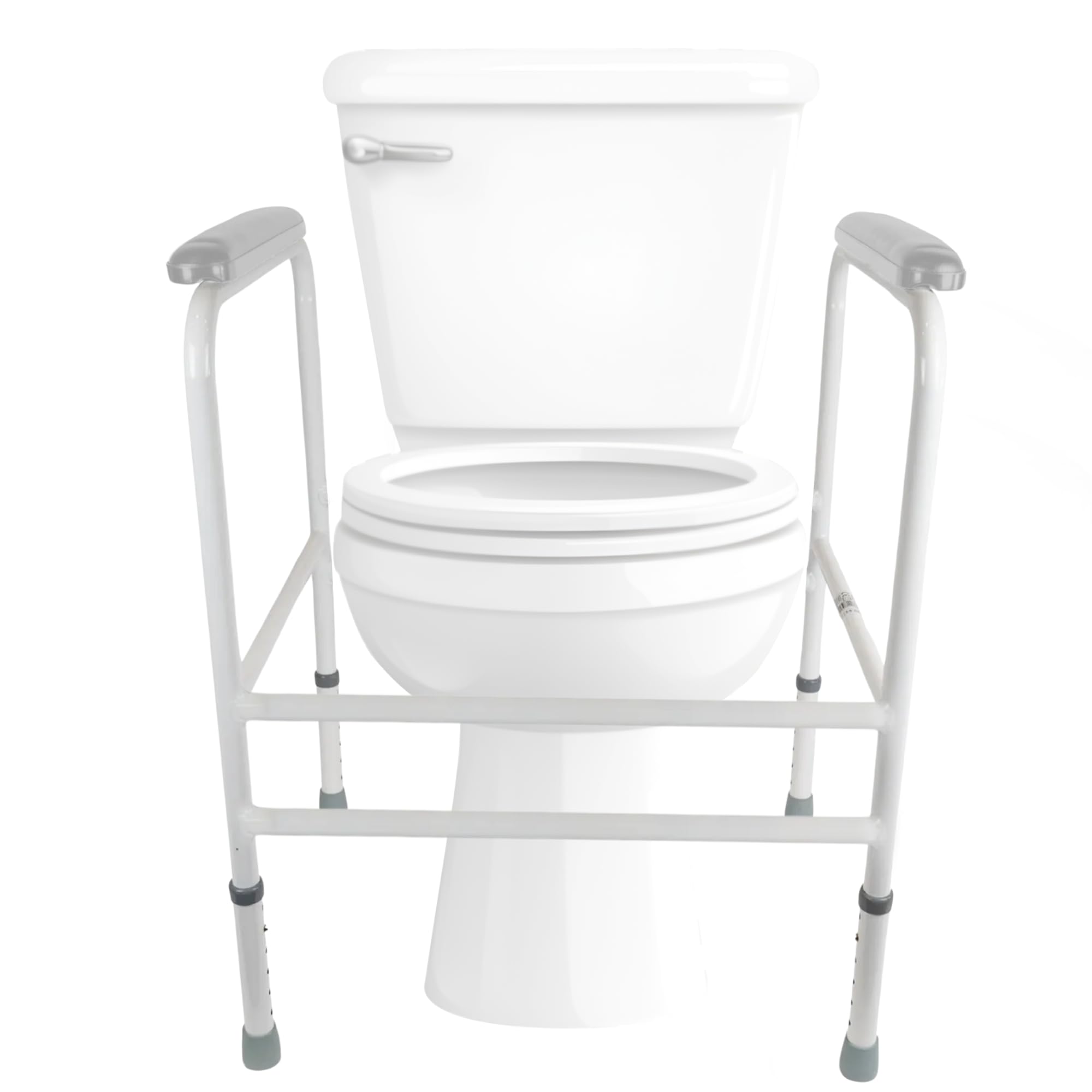 Homecraft Adjustable Toilet Surround Frame – Height Adjustable Steel Grab Rail – Non Slip Bathroom Safety Support for Elderly and Disabled – Pre Assembled Mobility Aid – Without Floor Fixing Feet