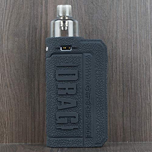 momovaping Texture Silicone Case for Voopoo Drag Max Kit Protective Case Antislip Pod Skin Duarble Sleeve Shield Cover Wrap Decal (Black)