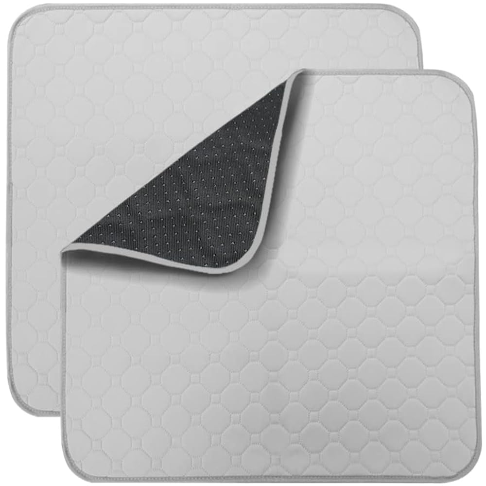 Photo 1 of Non-Slip Absorbent Washable Incontinence Pad underpad Seat 4-Layer Design Chair Absorbent Pads Protection - for Seniors, Adult, Children, or Pet Underpad Protection - Set of 2 (Gray, 21" L x 22" W)