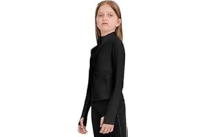 B&GCozy Girls Zip Up Jacket Horse Riding Shirts Athletic Yoga Lightweight Jackets for Girl 6-15 Years