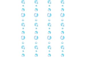 HMXPLS 4 Pcs Bubble Garland Under The Sea, Hanging Bubbles Decorations for Party, Blue Plastic Bubbles Decor