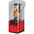Lecon Chef Commercial Quiet Shield Blender 2200W Professional Industrial Blenders Red 2.2L/ 74oz BPA-Free Pitcher for Ice Crushing, Shakes and Smoothies for Kitchen