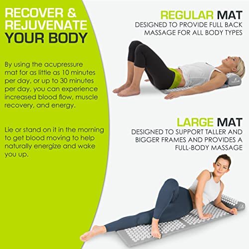 ProsourceFit Acupressure Mat and Pillow Set with 100 Natural Linen for