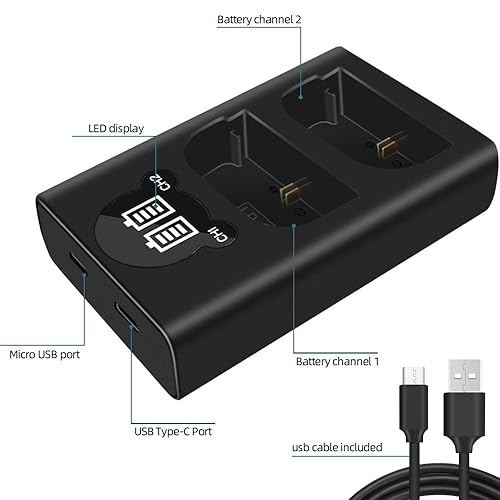 LP-E6 Battery Charger Compatible with Canon EOS 5DS, 5D IV/III/II