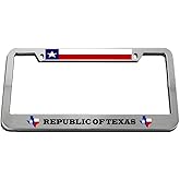 Republic of Texas Metal License Plate Frame Tag Holder Auto Accessory Zinc