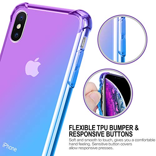 Salawat for iPhone Xs Case Clear iPhone X Case Cute Gradient Slim Anti